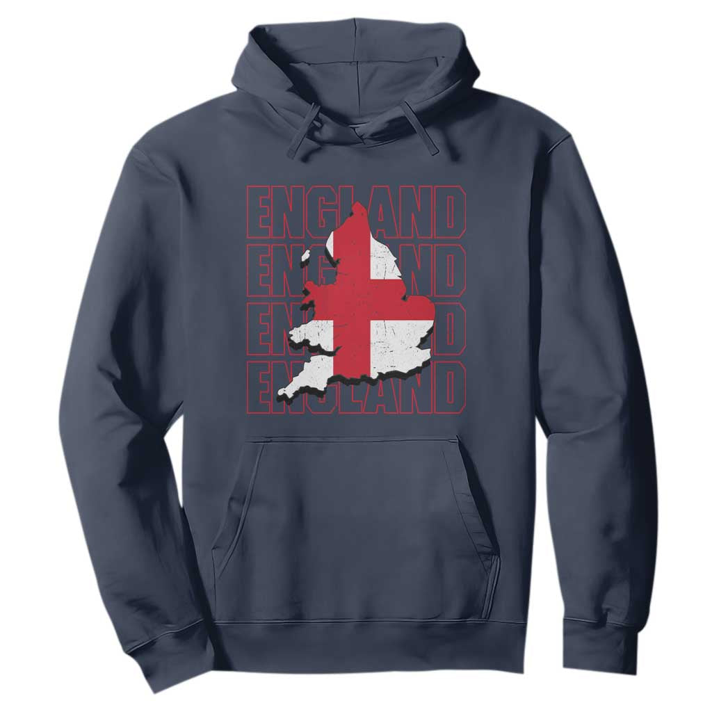 England Map St George's Cross English Roots Hoodie