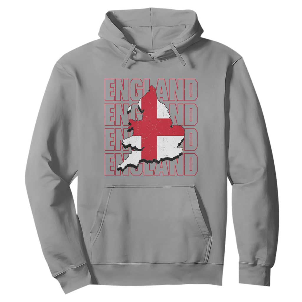England Map St George's Cross English Roots Hoodie