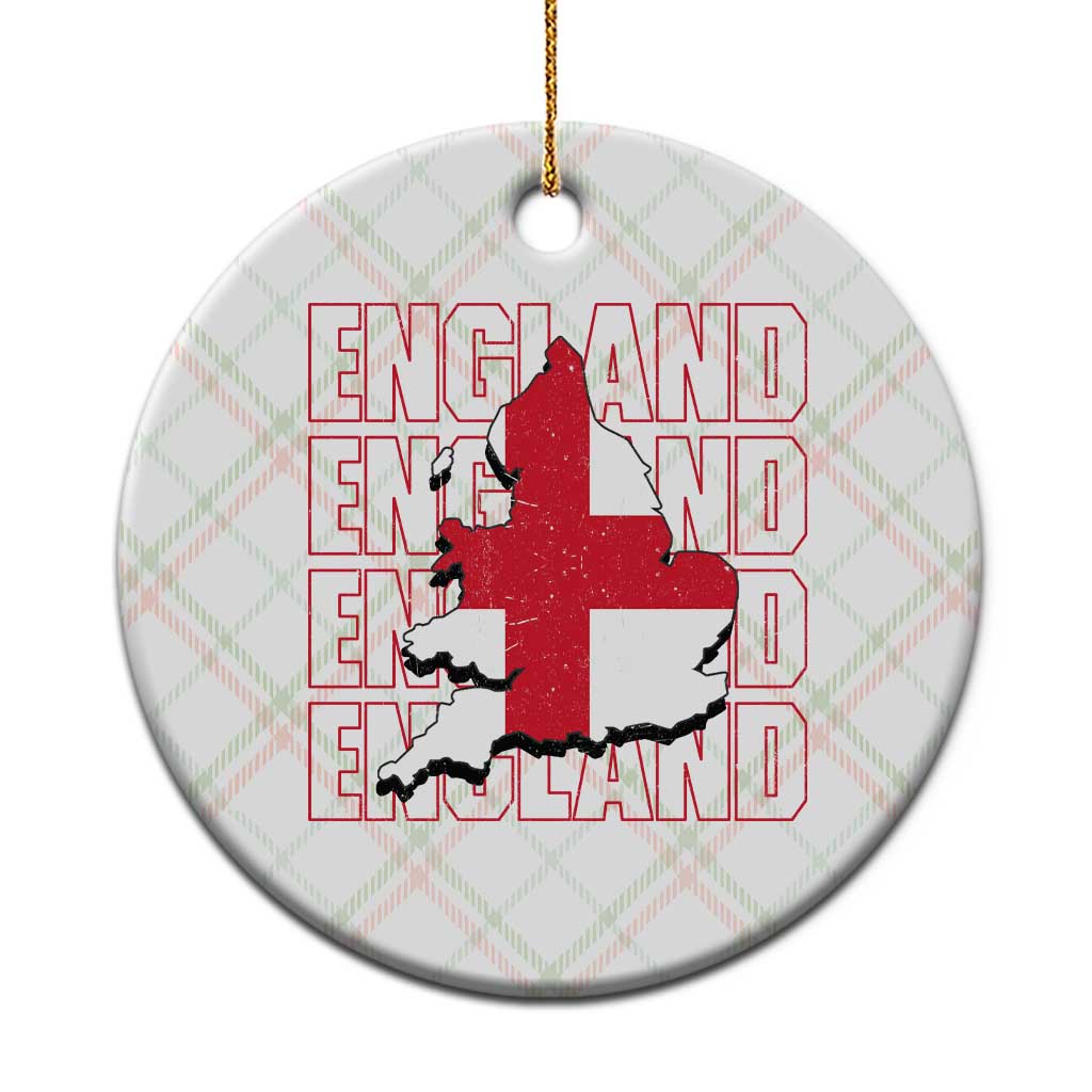 England Map St George's Cross English Roots Ceramic Ornament