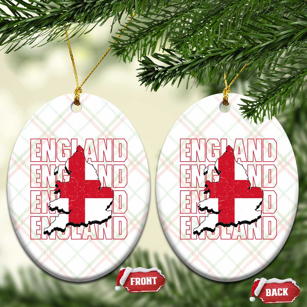 England Map St George's Cross English Roots Ceramic Ornament