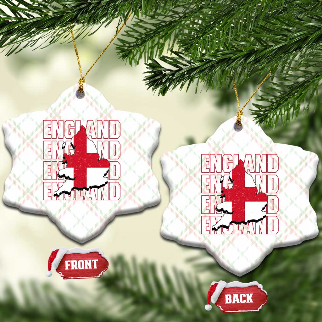 England Map St George's Cross English Roots Ceramic Ornament