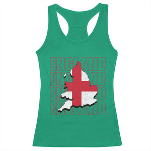 England Map St George's Cross English Roots Racerback Tank Top