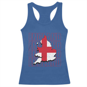 England Map St George's Cross English Roots Racerback Tank Top