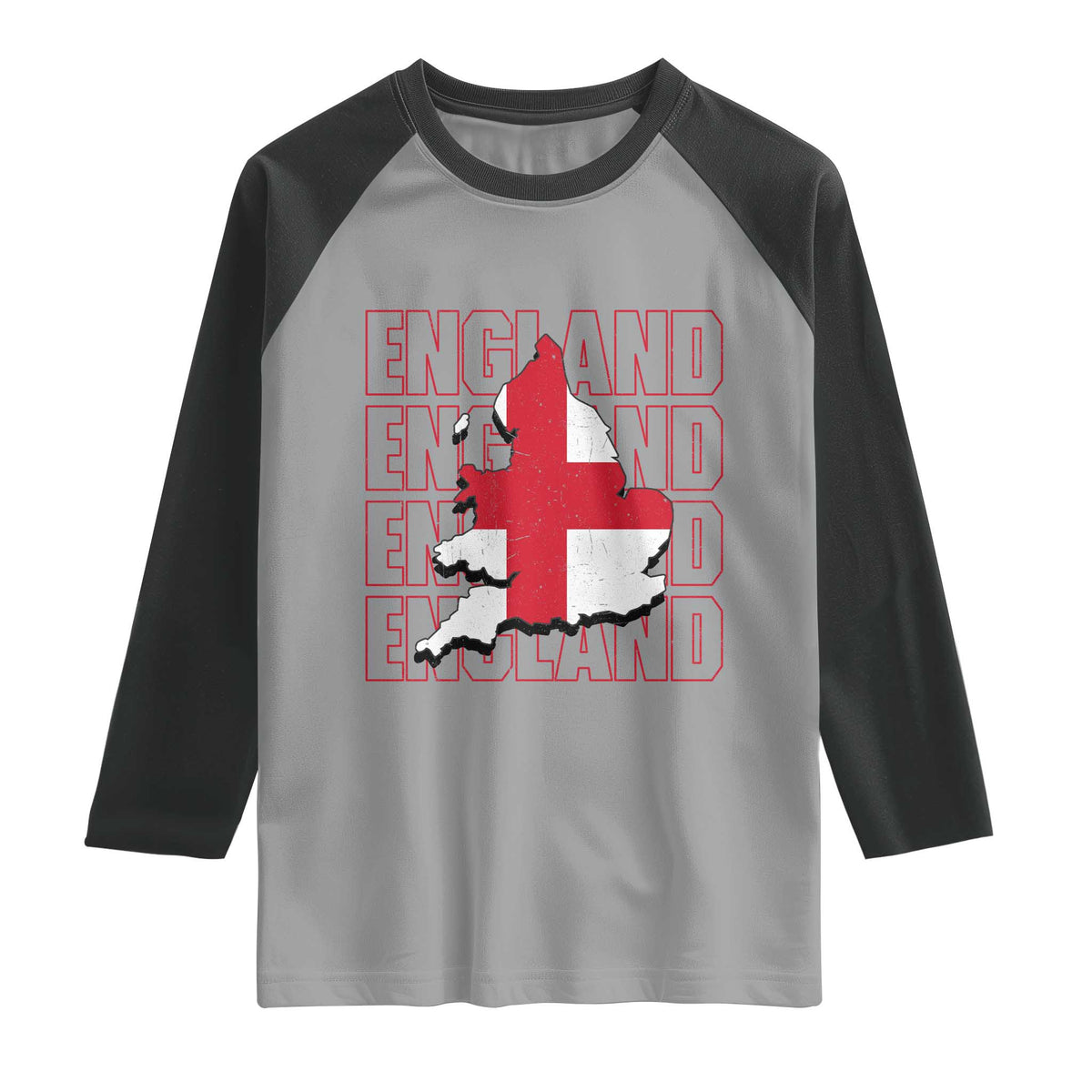 England Map St George's Cross English Roots Raglan Shirt