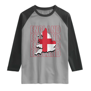 England Map St George's Cross English Roots Raglan Shirt