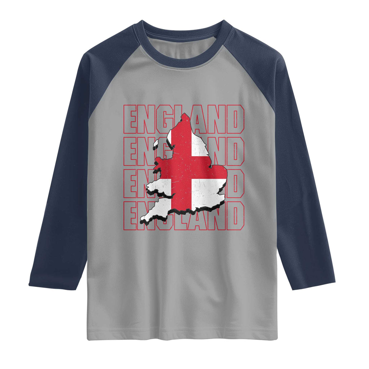 England Map St George's Cross English Roots Raglan Shirt