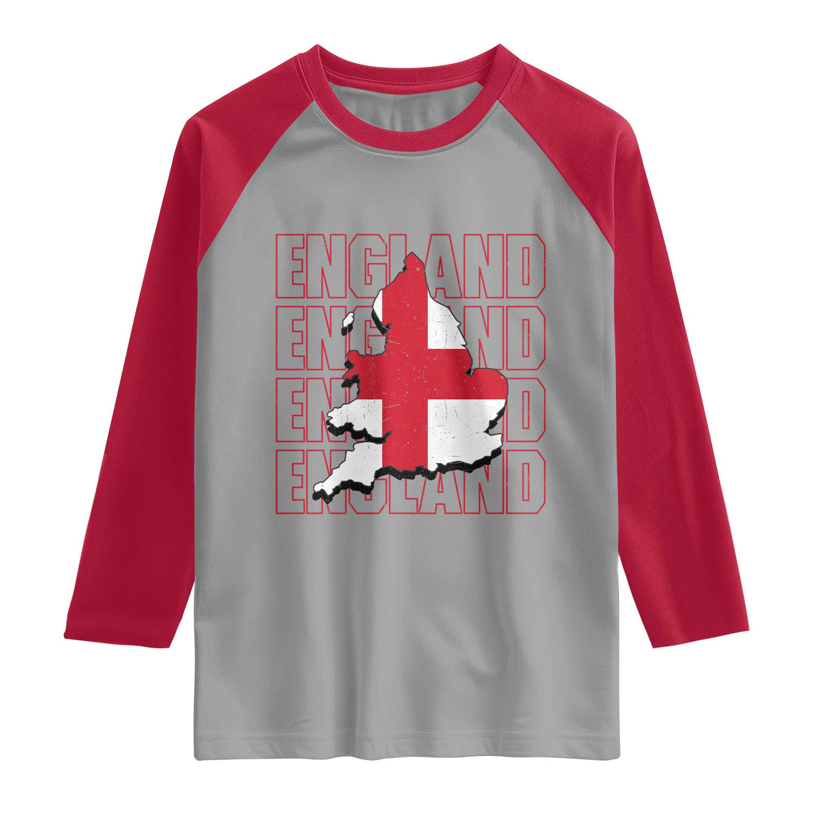 England Map St George's Cross English Roots Raglan Shirt