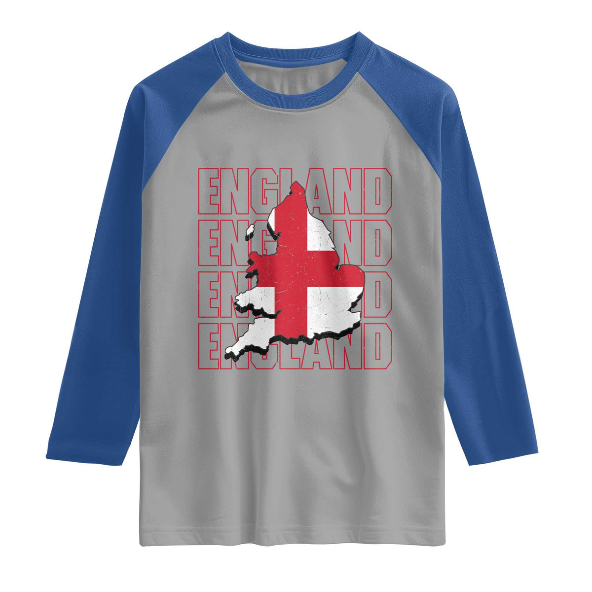 England Map St George's Cross English Roots Raglan Shirt