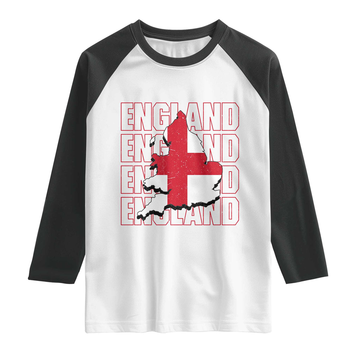 England Map St George's Cross English Roots Raglan Shirt