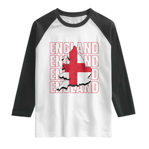 England Map St George's Cross English Roots Raglan Shirt
