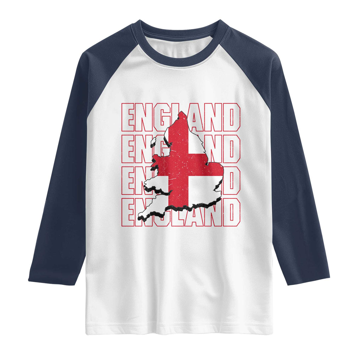 England Map St George's Cross English Roots Raglan Shirt