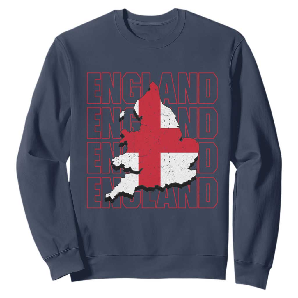 England Map St George's Cross English Roots Sweatshirt