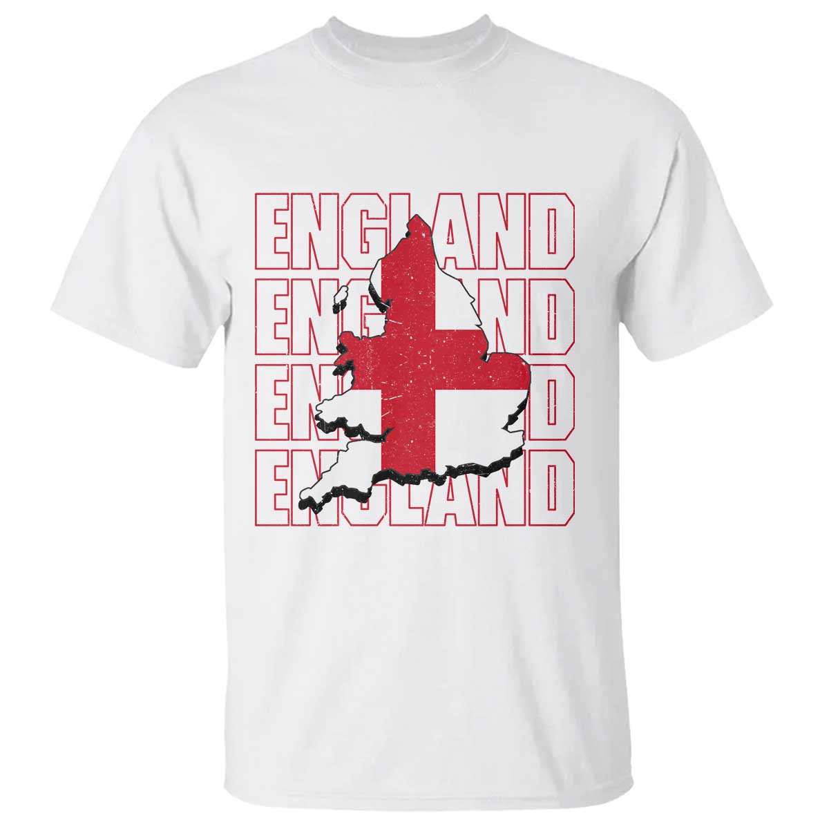 England Map St George's Cross English Roots T Shirt