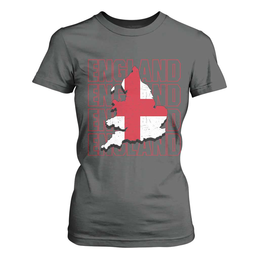 England Map St George's Cross English Roots T Shirt For Women
