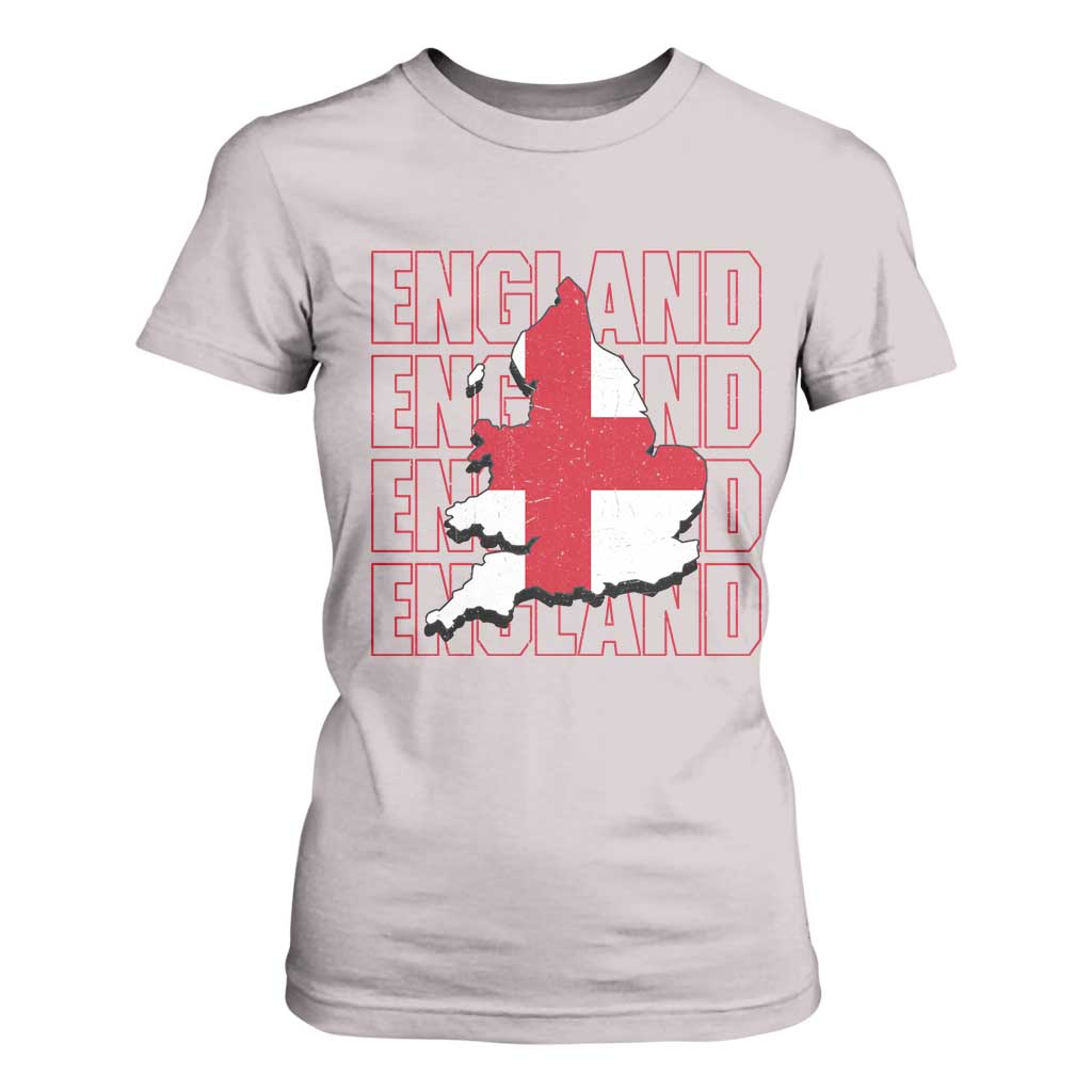 England Map St George's Cross English Roots T Shirt For Women