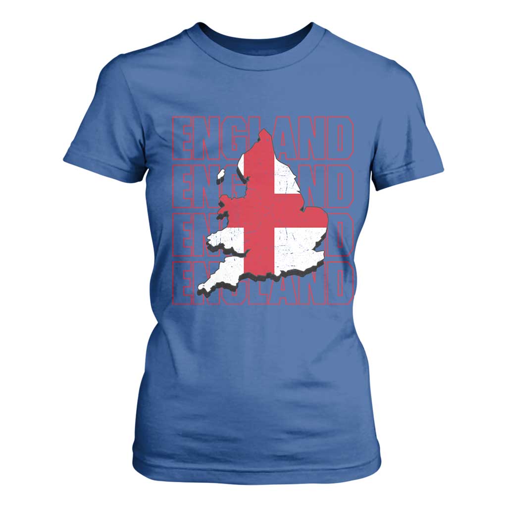 England Map St George's Cross English Roots T Shirt For Women