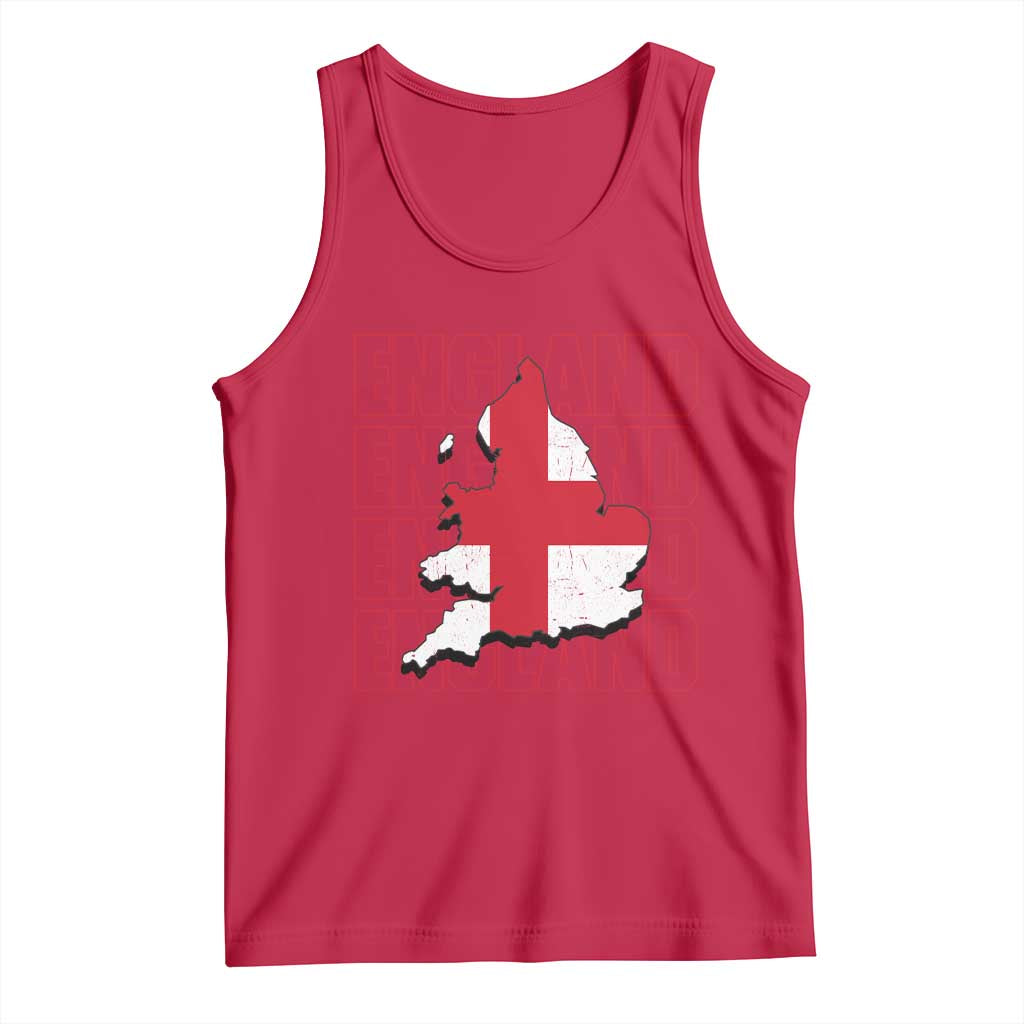 England Map St George's Cross English Roots Tank Top
