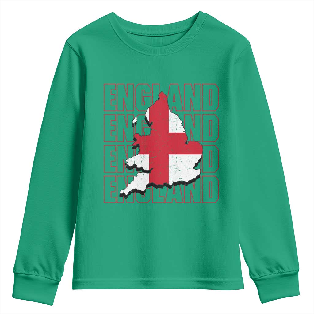 England Map St George's Cross English Roots Youth Sweatshirt