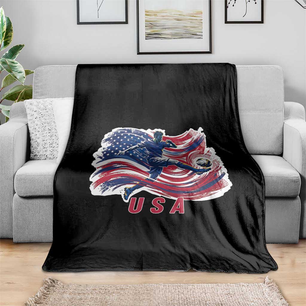 USA Soccer Fan American Flag Throw Blanket TS14 Print Your Wear