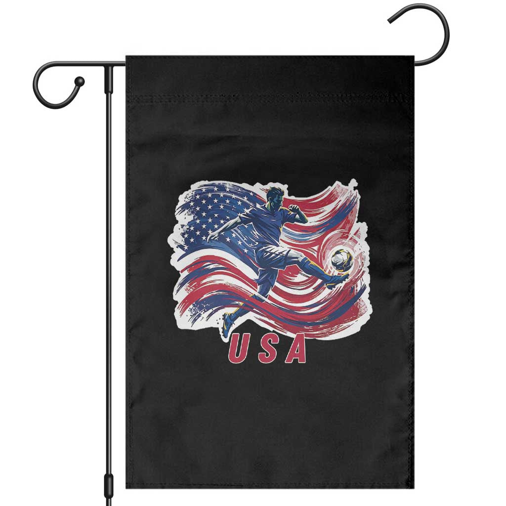 USA Soccer Fan American Flag Garden Flag TS14 Black Print Your Wear