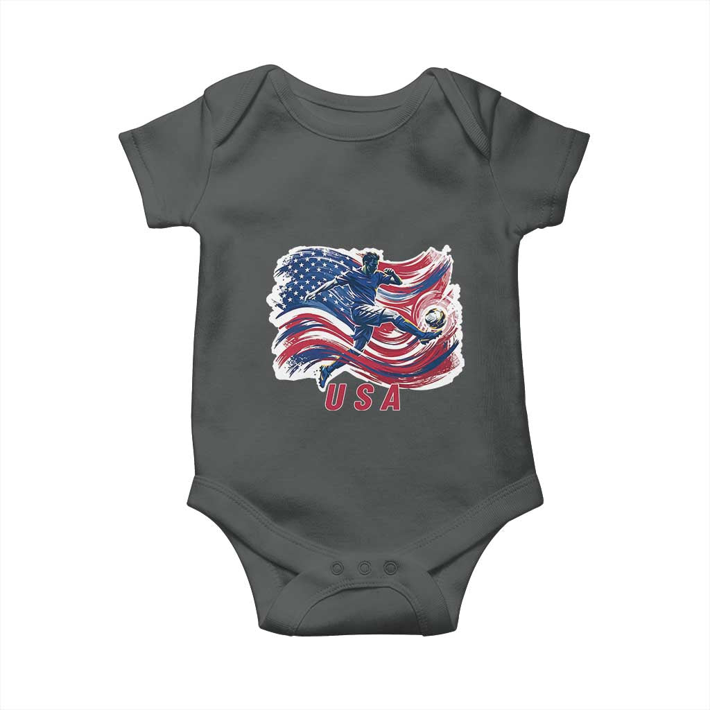 USA Soccer Fan American Flag Baby Onesie