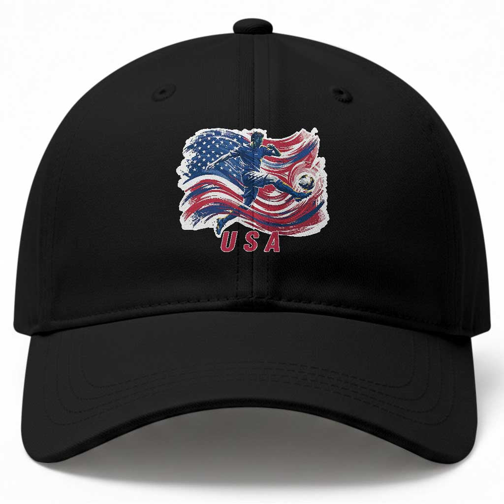 USA Soccer Fan American Flag Baseball Cap TS14 Print Your Wear