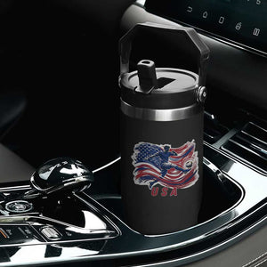 USA Soccer Fan American Flag Flip Straw Tumbler TS14 Print Your Wear