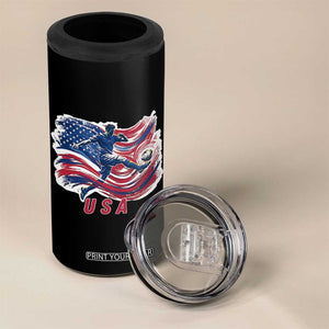 USA Soccer Fan American Flag 4 in 1 Can Cooler Tumbler TS14 Print Your Wear
