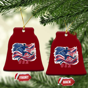 USA Soccer Fan American Flag Ceramic Ornament