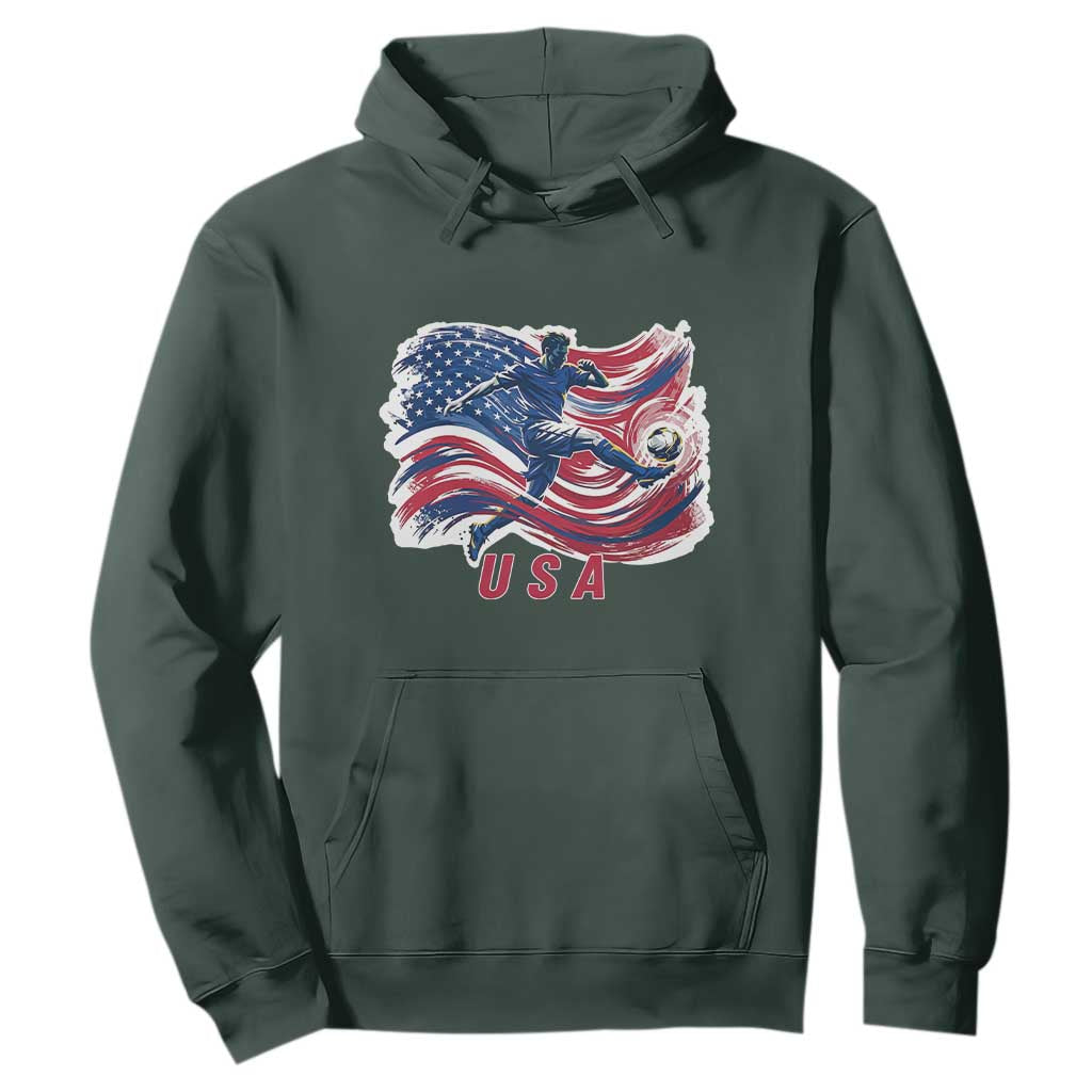 USA Soccer Fan American Flag Hoodie