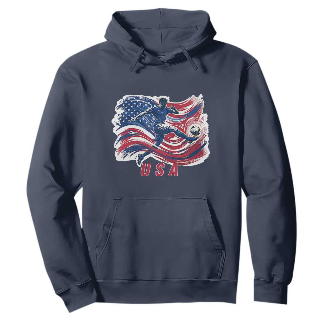 USA Soccer Fan American Flag Hoodie