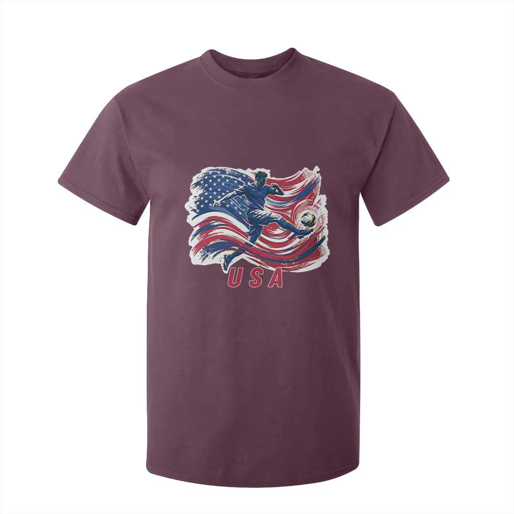 USA Soccer Fan American Flag T Shirt For Kid