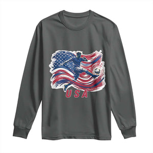 USA Soccer Fan American Flag Long Sleeve Shirt