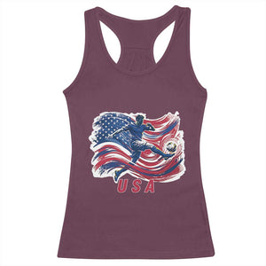 USA Soccer Fan American Flag Racerback Tank Top