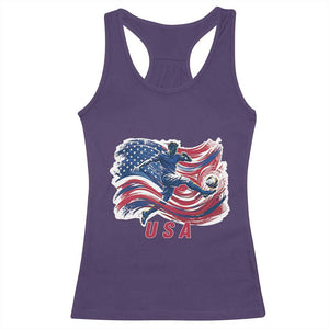 USA Soccer Fan American Flag Racerback Tank Top