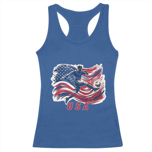 USA Soccer Fan American Flag Racerback Tank Top