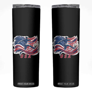 USA Soccer Fan American Flag Skinny Tumbler TS14 Black Print Your Wear