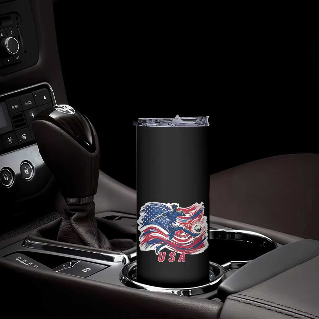 USA Soccer Fan American Flag Skinny Tumbler TS14 Print Your Wear