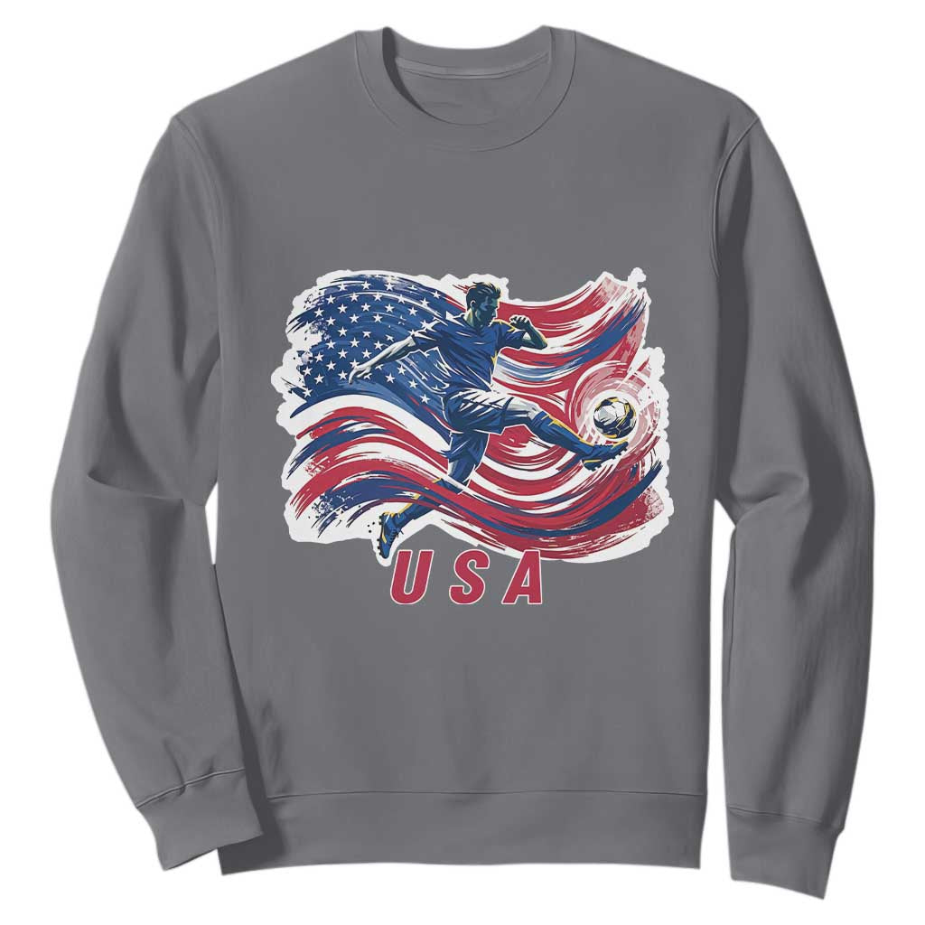 USA Soccer Fan American Flag Sweatshirt