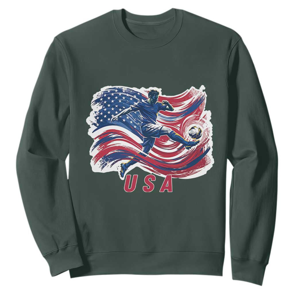 USA Soccer Fan American Flag Sweatshirt
