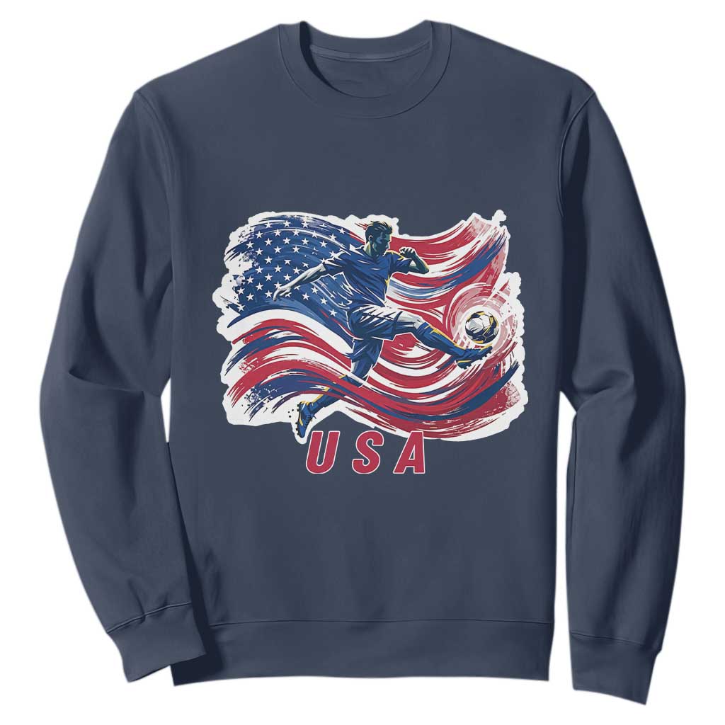 USA Soccer Fan American Flag Sweatshirt