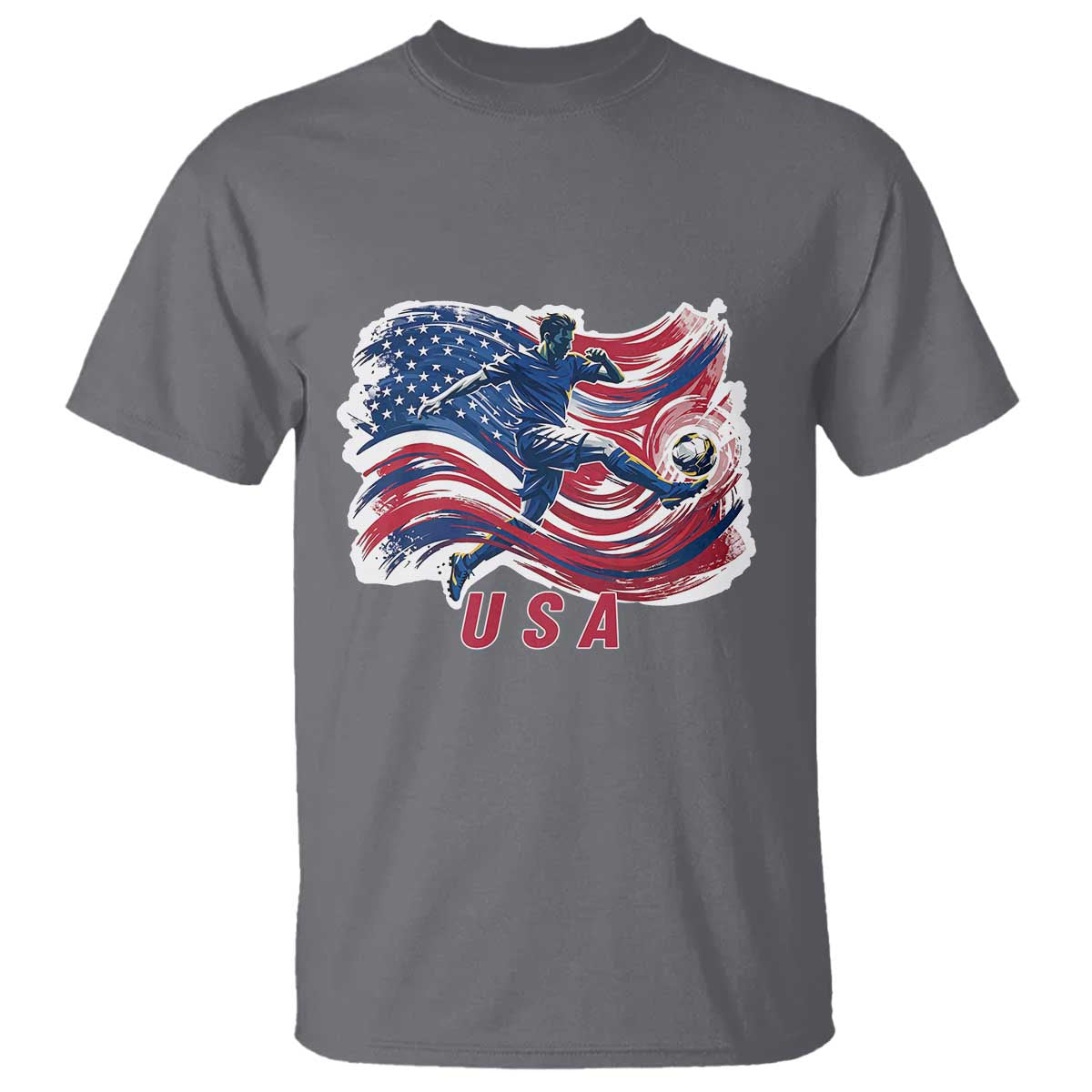 USA Soccer Fan American Flag T Shirt