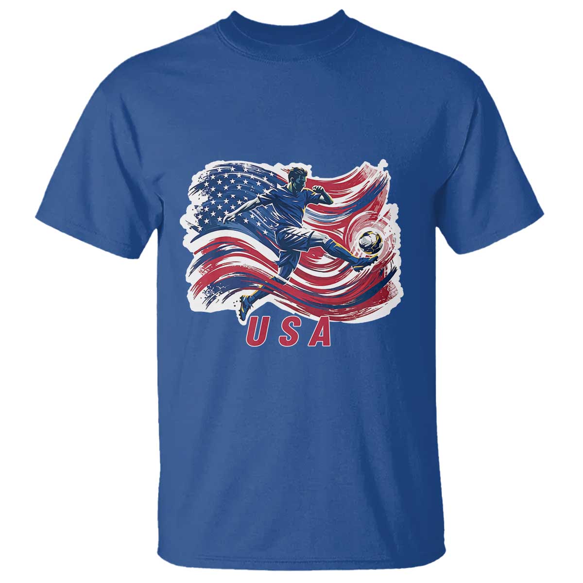 USA Soccer Fan American Flag T Shirt