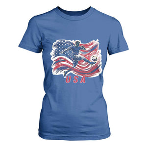 USA Soccer Fan American Flag T Shirt For Women