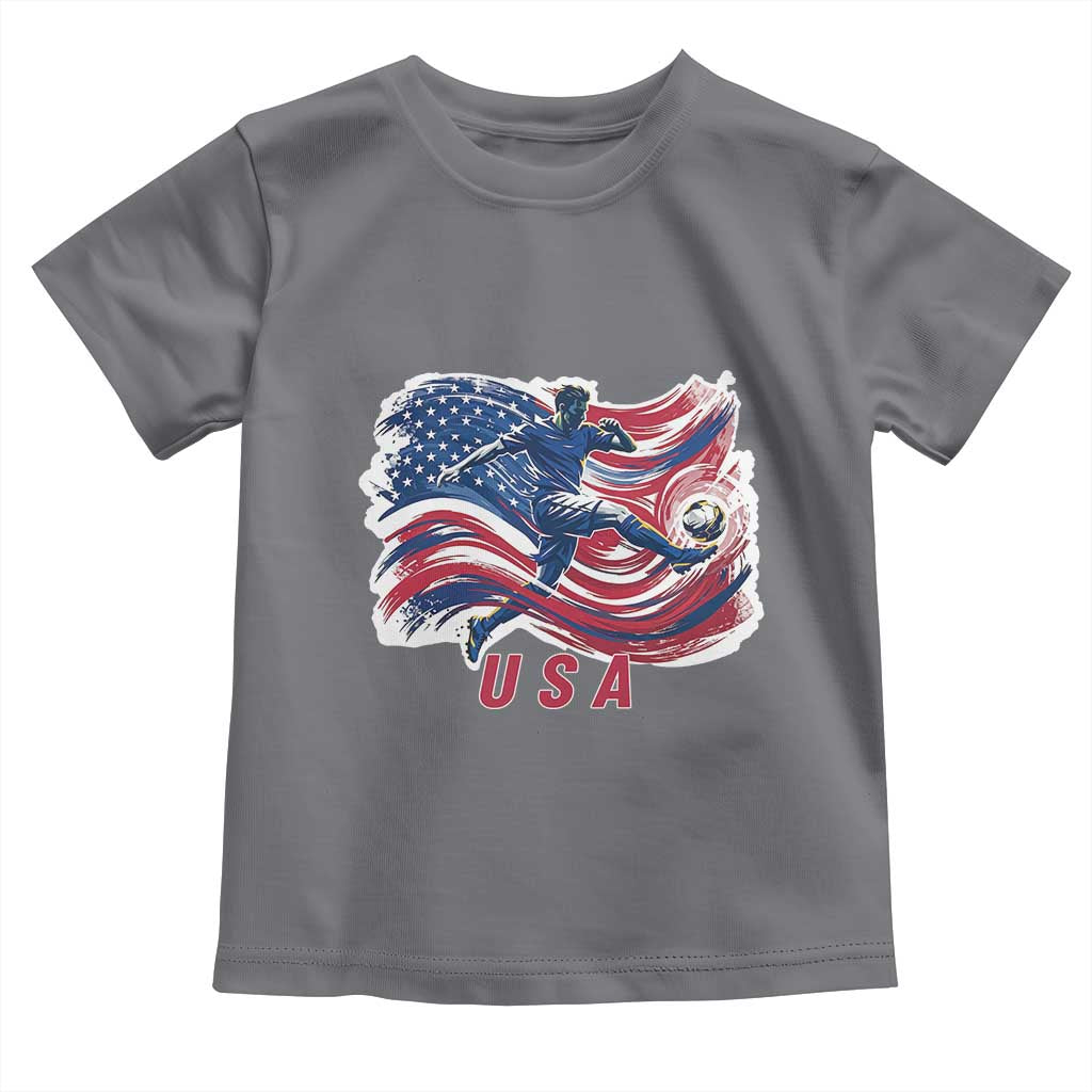 USA Soccer Fan American Flag Toddler T Shirt