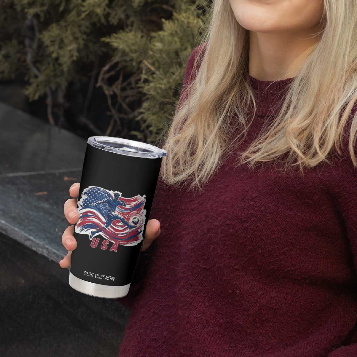 USA Soccer Fan American Flag Tumbler Cup TS14 Print Your Wear