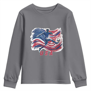 USA Soccer Fan American Flag Youth Sweatshirt