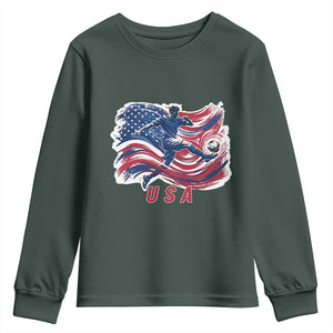 USA Soccer Fan American Flag Youth Sweatshirt