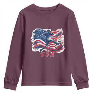 USA Soccer Fan American Flag Youth Sweatshirt