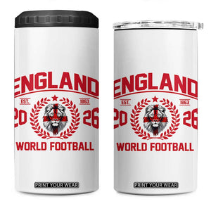 England Football Flag 4 in 1 Can Cooler Tumbler Lion St George Cross Soccer Fan Patriotic TS14 One Size: 16 oz White Print Your Wear